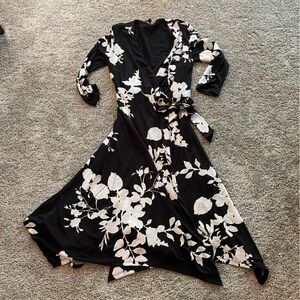 INC floral wrap dress size small